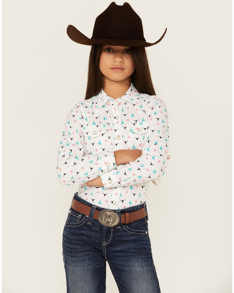 ARIAT Girl's Steer Garden Snap Shirt 10048595
