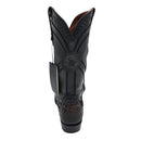 CUADRA Men's 8 Inch Python Exotic Embroidery & Laser Woven Narrow Square Toe Western Boot CU849