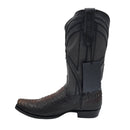 CUADRA Men's 8 Inch Python Exotic Embroidery & Laser Woven Narrow Square Toe Western Boot CU849