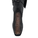 CUADRA Men's 8 Inch Python Exotic Embroidery & Laser Woven Narrow Square Toe Western Boot CU849
