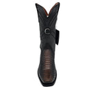 CUADRA Men's 8 Inch Python Exotic Embroidery & Laser Woven Narrow Square Toe Western Boot CU849