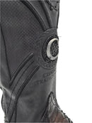 CUADRA Men's 8 Inch Python Exotic Embroidery & Laser Woven Narrow Square Toe Western Boot CU849