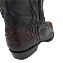 CUADRA Men's 8 Inch Python Exotic Embroidery & Laser Woven Narrow Square Toe Western Boot CU849