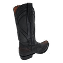 CUADRA Men's 8 Inch Python Exotic Embroidery & Laser Woven Narrow Square Toe Western Boot CU849