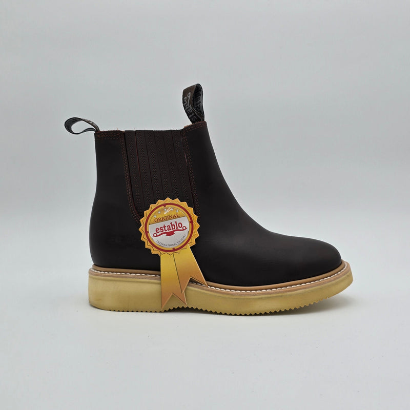 ESTABLO - Bota de trabajo Chelsea con punta redonda y suave para hombre 321
