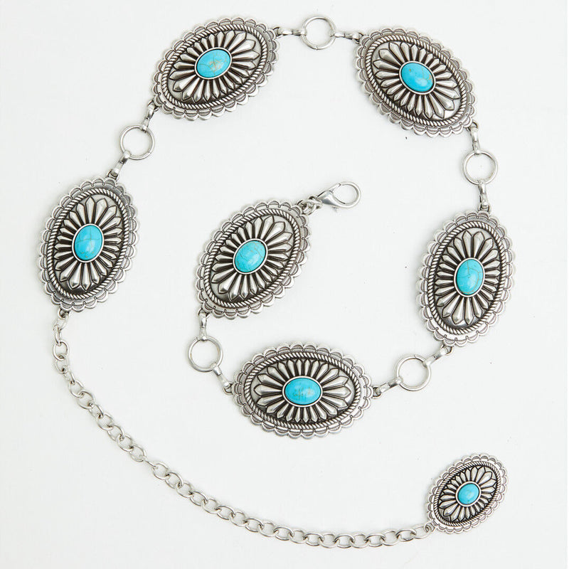 ARIAT Women's Conchos Chain Metal Belt