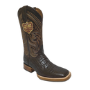 JAR BOOTS Bota vaquera de imitación de caimán para hombre con punta de bulldog 2622