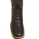 JAR BOOTS Bota vaquera de imitación de caimán para hombre con punta de bulldog 2622