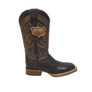 JAR BOOTS Bota vaquera de imitación de caimán para hombre con punta de bulldog 2622