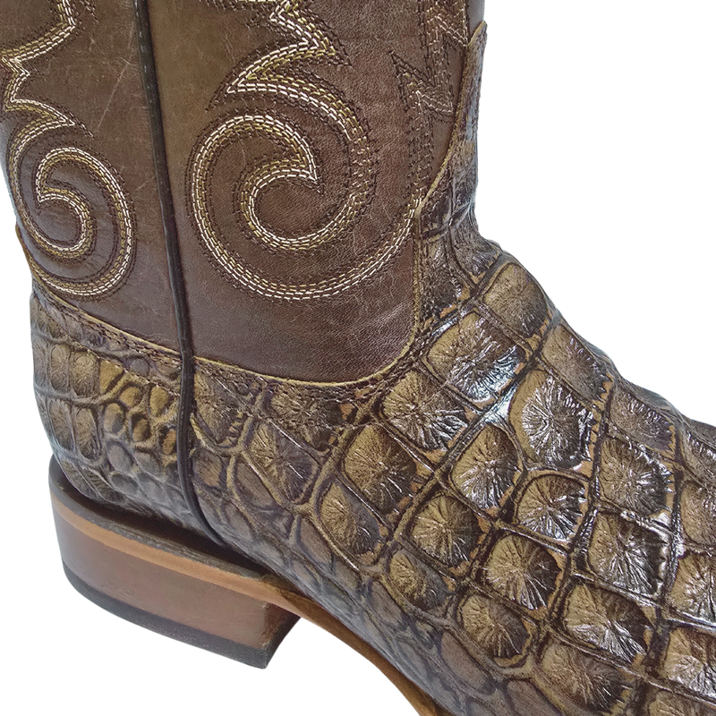 JAR BOOTS Men's Crocodile Square Toe Western Boot 2658