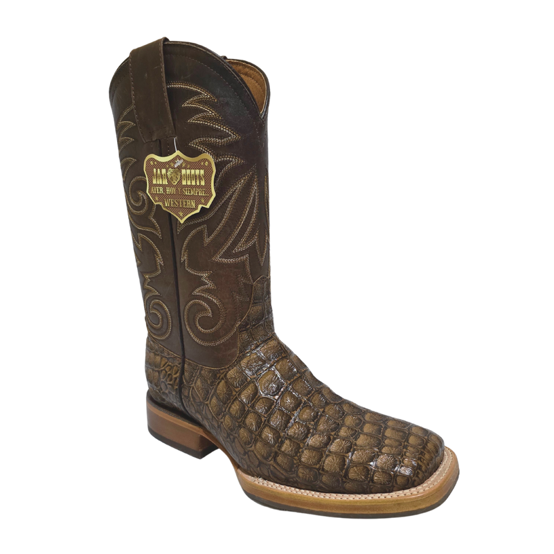 JAR BOOTS Men's Crocodile Square Toe Western Boot 2658