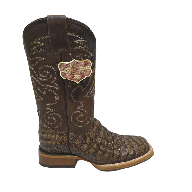 JAR BOOTS Men's Crocodile Square Toe Western Boot 2658