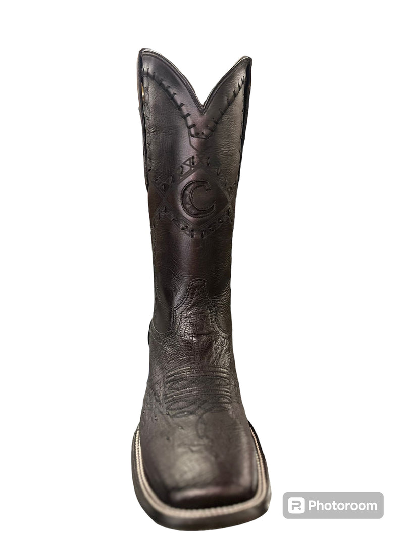 CUADRA Men's Exotic Leather Boot Western Laser& Woven Square Toe CU784