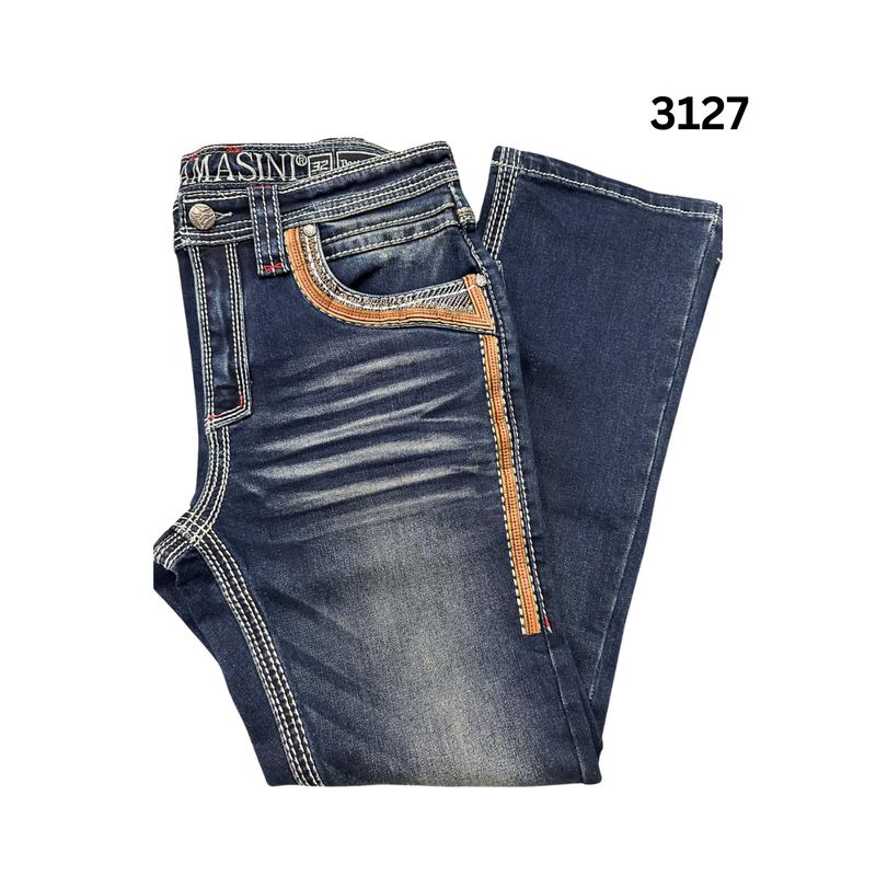 LAMASINI Men's Jeans Stretch Boot Cut LAM12101
