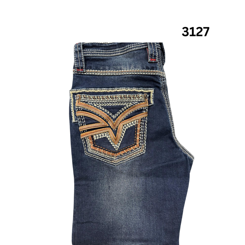 LAMASINI Men's Jeans Stretch Boot Cut LAM12101