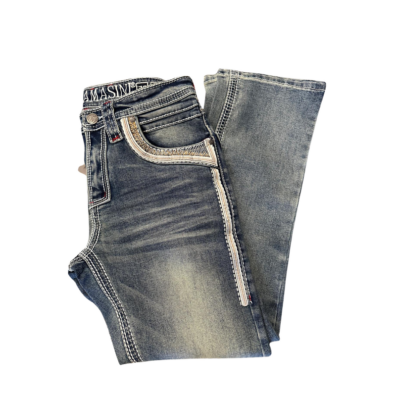 LAMASINI Men's Jeans Stretch Boot Cut LAM12101