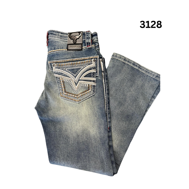 LAMASINI Men's Jeans Stretch Boot Cut LAM12101