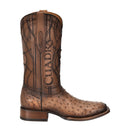 CUADRA Men's Engraved Exotic Ostrich Leather Boot CU744