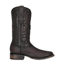 CUADRA Men's Lisboa Cherry Python Leather & Laser Square Toe Western Boot