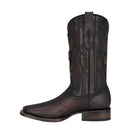 CUADRA Men's Lisboa Cherry Python Leather & Laser Square Toe Western Boot