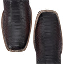 CUADRA Men's Lisboa Cherry Python Leather & Laser Square Toe Western Boot