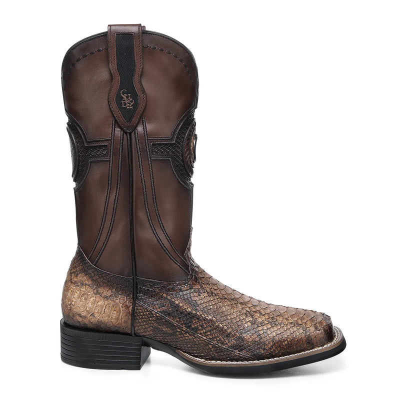 CUADRA Men's Honey Python Embroidery & Laser & Woven Boot