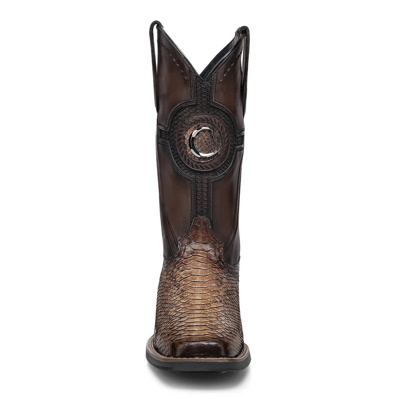 CUADRA Men's Honey Python Embroidery & Laser & Woven Boot