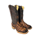 EL GENERAL Men's Genuine Leather Monster Fish Pirarucu Western Boots