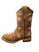 JAR BOOTS Botas vaqueras para niños con punta cuadrada de nobuck 2357