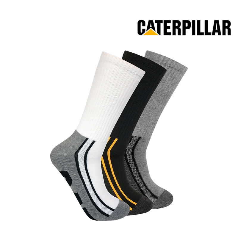 CATERPILLAR Men's Half Cushion Crew Socks (3 Pack) CT346706TA