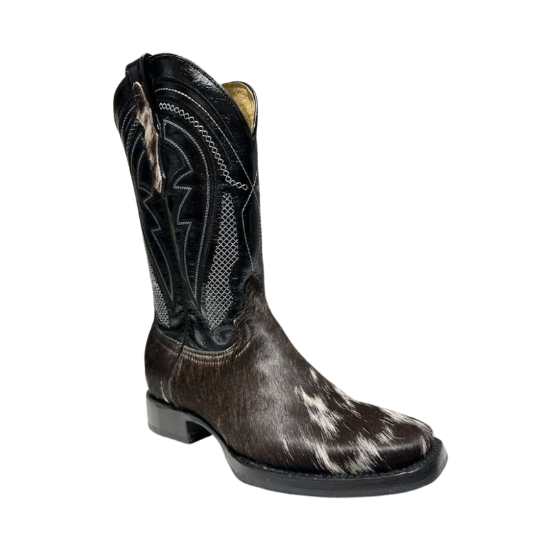 EL GENERAL Men's Rodeo Cowhide  Western Boot, Black