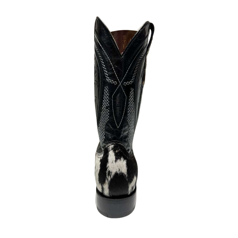 EL GENERAL Men's Rodeo Cowhide  Western Boot, Black