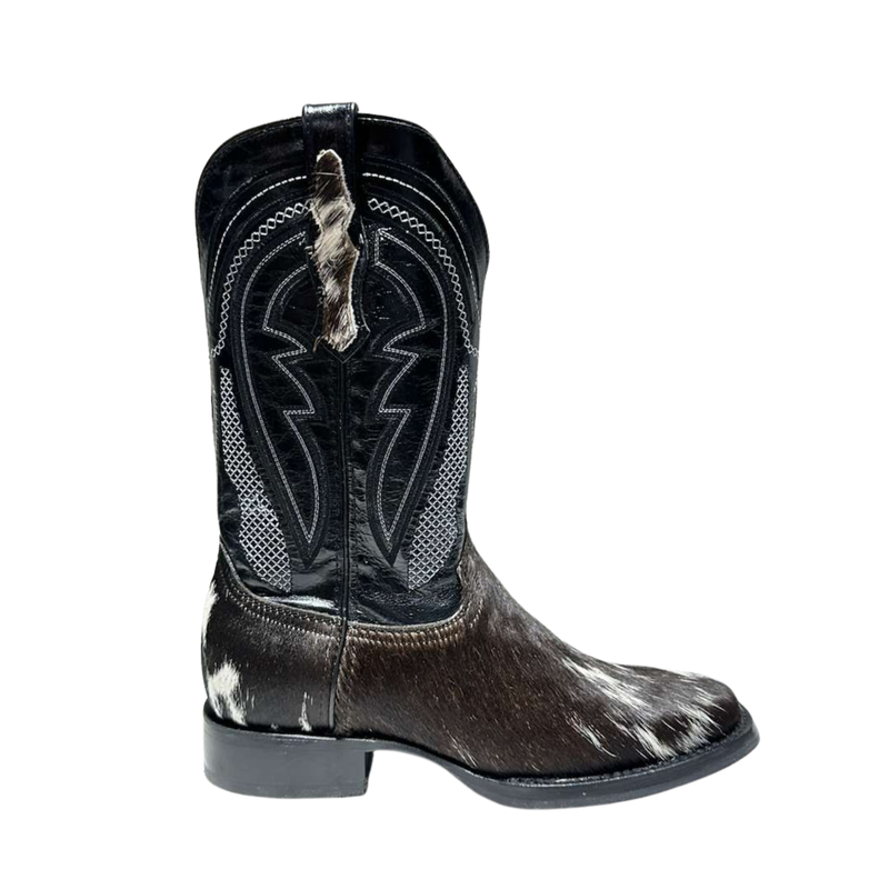 EL GENERAL Men's Rodeo Cowhide  Western Boot, Black