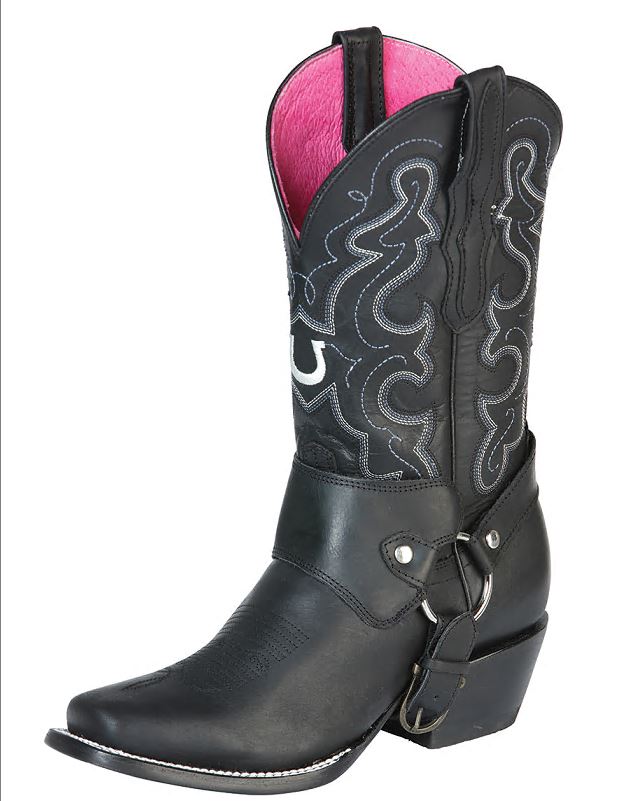El General Women's Boots Western Toe Rodeo Leather CRAZY NEGRO   ATL-DAM-17 51135