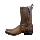 CUADRA Men's  Bovine Leather  Zipper & Studs Narrow Square Toe Ankle Boot CU406