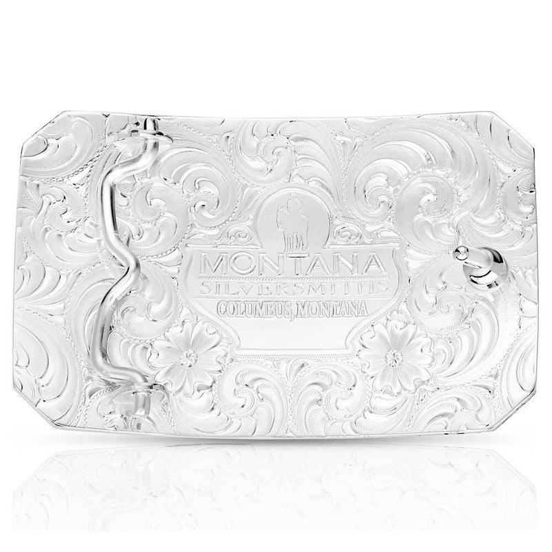 MONTANA Silversmiths Longhorn Cattle Drive Buckle Silver