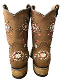 JAR BOOTS Botas vaqueras para niños con punta cuadrada de nobuck 2357