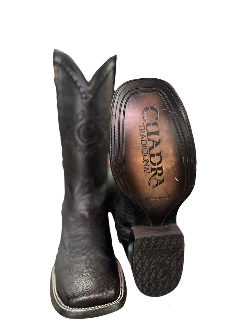 CUADRA Men's Exotic Leather Boot Western Laser& Woven Square Toe CU784