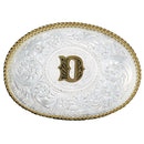 MONTANA SILVERSMITH Initial D Silver Engraved Gold Trim 700D