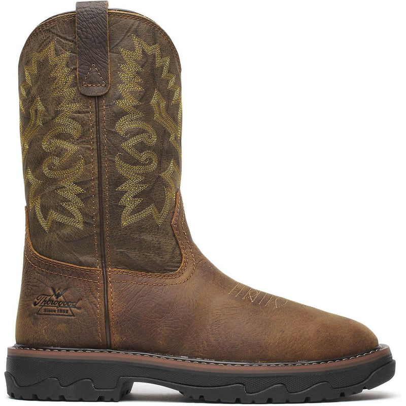 THOROGOOD Men's Buffalo Ridge 11" Square Toe Waterproof Western Work Boot, Brown
