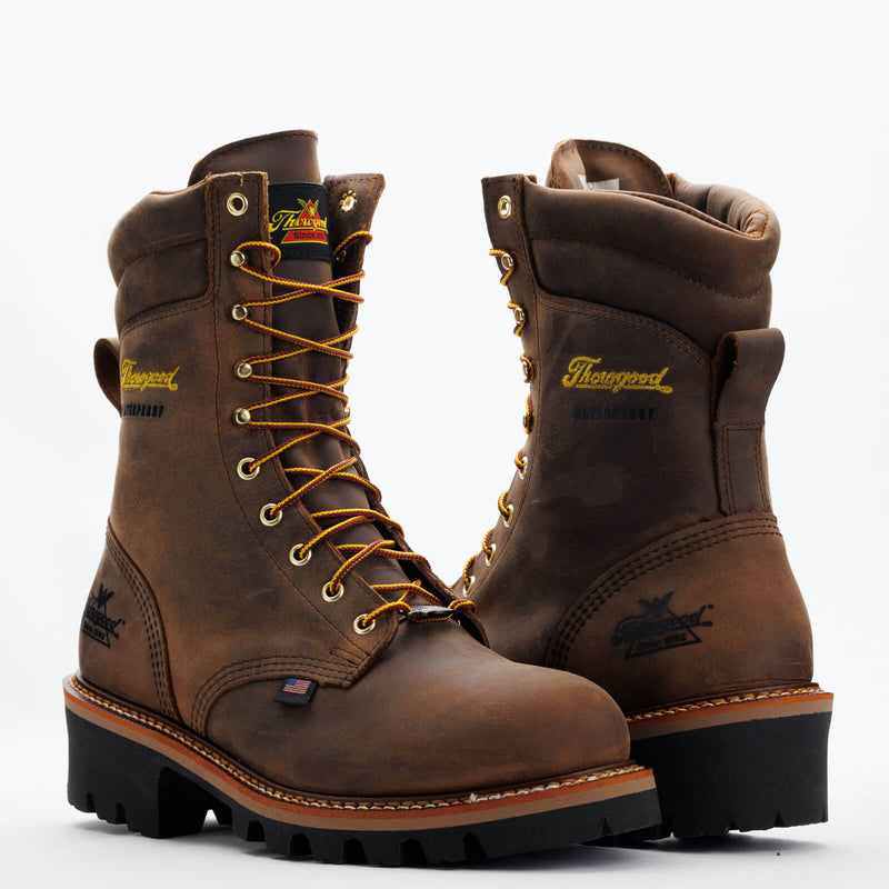 THOROGOOD Men's Logger Series 9″ Stud Horse Waterproof Soft Toe Work Boot 814-3555