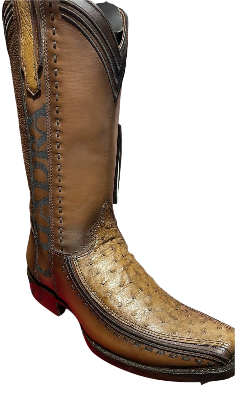 CUADRA Men's Exotic Leather Embroidery and Woven Narrow CU852