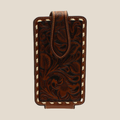 ARIAT Floral Embossed Buck Laced Brown Cell Phone Case, Brown