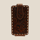 ARIAT Floral Embossed Buck Laced Brown Cell Phone Case, Brown