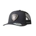 ARIAT Metal Shield Patch Snapback Cap, Black