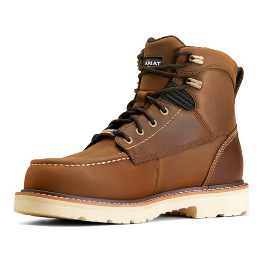 ARIAT Men's Rebar Lift Waterproof Composite Toe Work Boot, Brown, 6 Inch