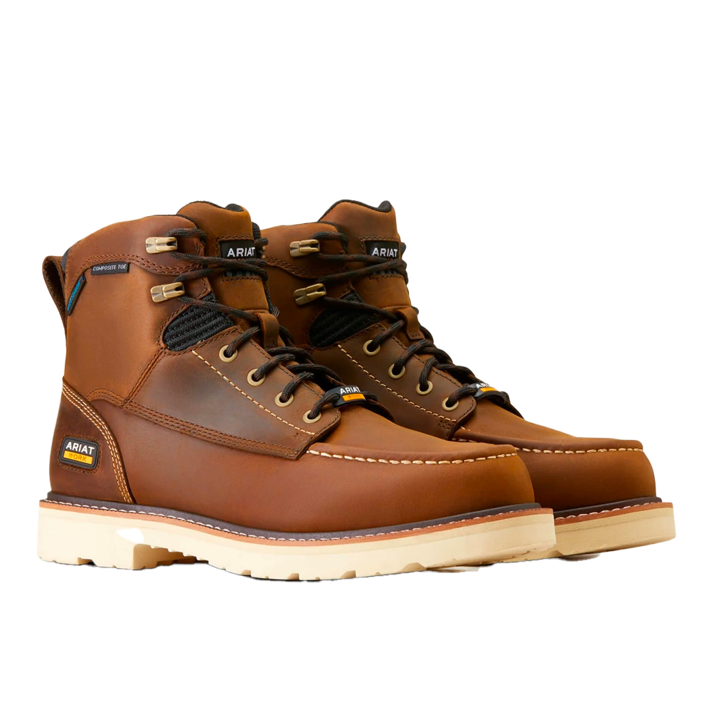 ARIAT Men's Rebar Lift Waterproof Composite Toe Work Boot, Brown, 6 In ...