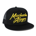 EL VIEJON Men's Muchacho Alegre Flat Visor Cap, Black