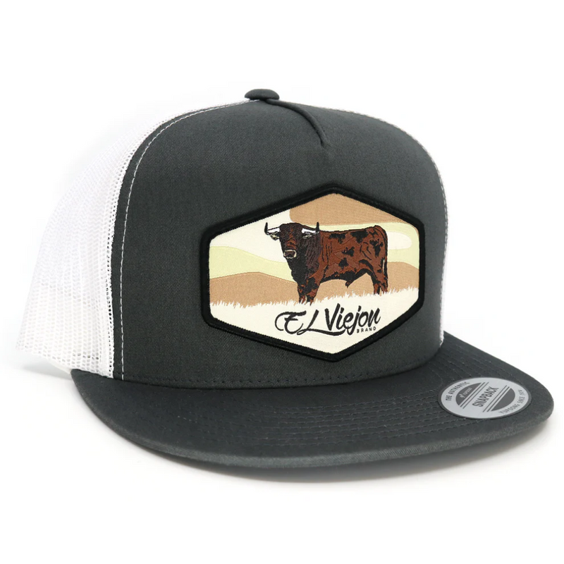 EL VIEJON Men's Semental Flat Visor Cap, Charcoal