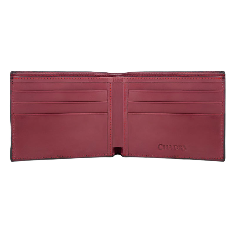 Cuadra Black Handmade Bifold Deer Leather Wallet DU176